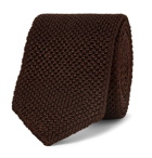 Ermenegildo Zegna - 6cm Knitted Silk Tie - Men - Dark brown
