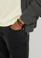 Tateossian Chelsea Braided Leather Wrap Bracelet - Black - One Size