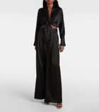 The Sei Tie-front silk blouse