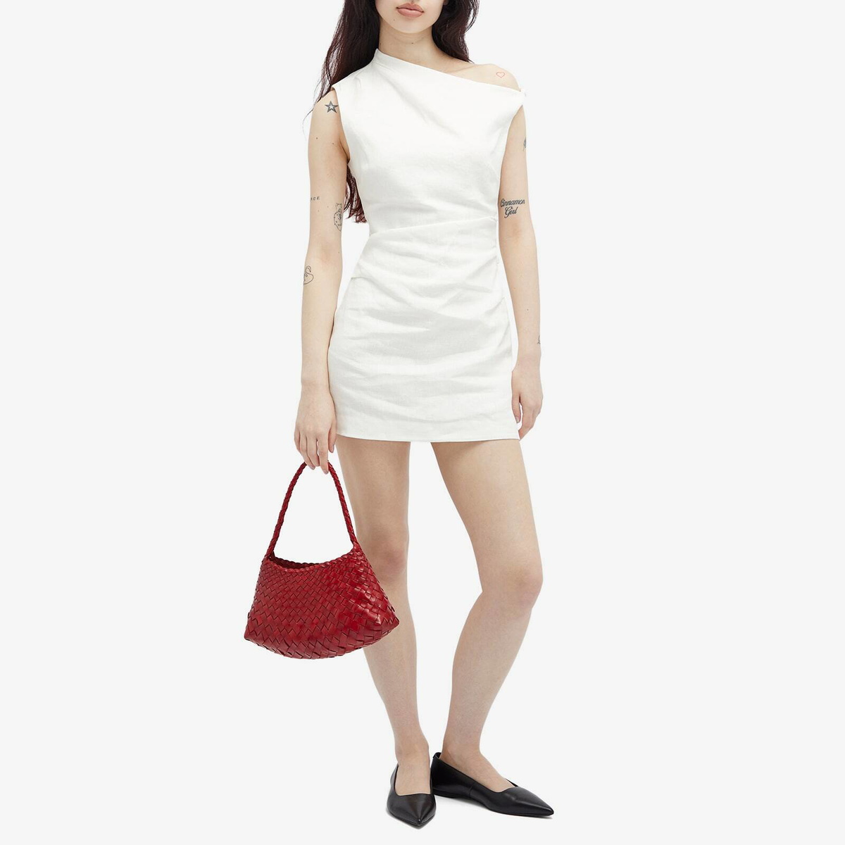 SIR. Women's Tamara Knit Linen Mini Dress in Ivory SIR.