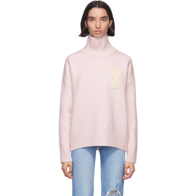 Photo: AMI Alexandre Mattiussi SSENSE Exclusive Pink Ami De Coeur Turtleneck