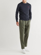 AMI PARIS - Logo-Embroidered Merino Wool Sweater - Blue