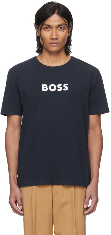 Photo: BOSS Navy Contrast T-Shirt