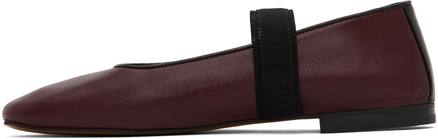 Wales Bonner Burgundy Mary Jane Ballerina Flats