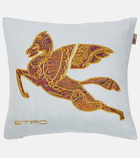 Etro - Pegaso embroidered linen cushion