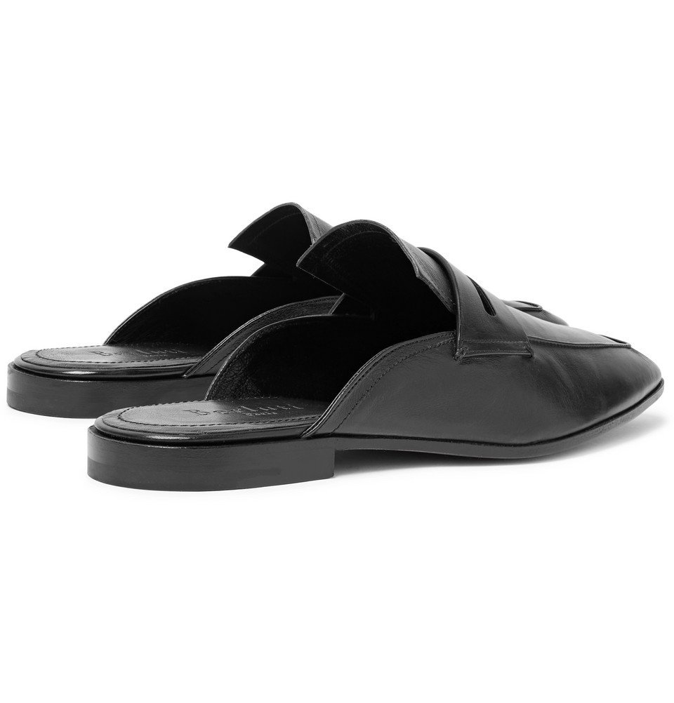 Berluti - Lorenzo Rimini Leather Backless Loafers - Men - Black