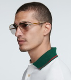 Gucci - Square frame metal glasses