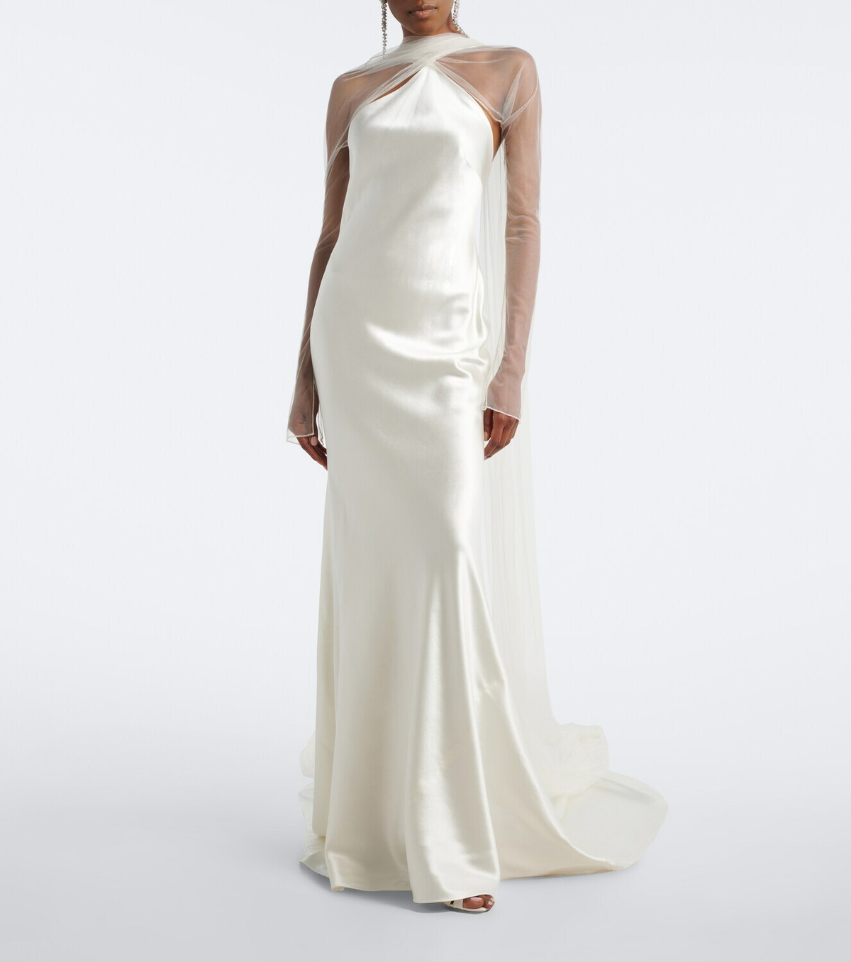 Danielle Frankel Bridal Mari caped wool and silk gown