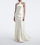 Danielle Frankel Bridal Mari caped wool and silk gown