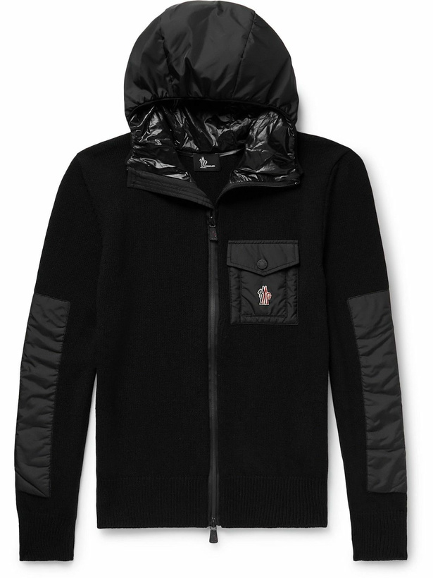 Photo: Moncler Grenoble - Shell-Panelled Wool-Blend Hooded Ski Jacket - Black