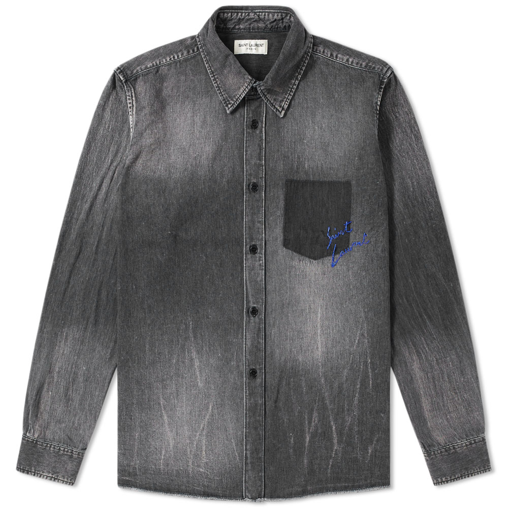 Saint laurent shop oversized denim shirt