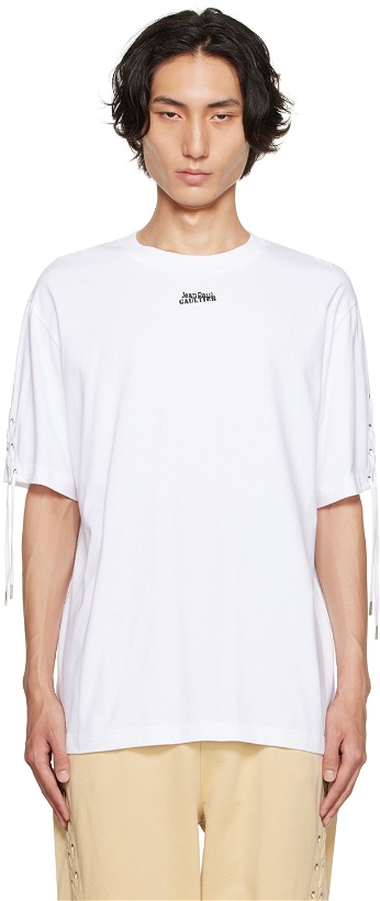 Photo: Jean Paul Gaultier White 'The Lace-Up JPG' T-Shirt