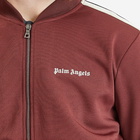 Palm Angels Men's Logo Bomber Track Jacket in Burgundy