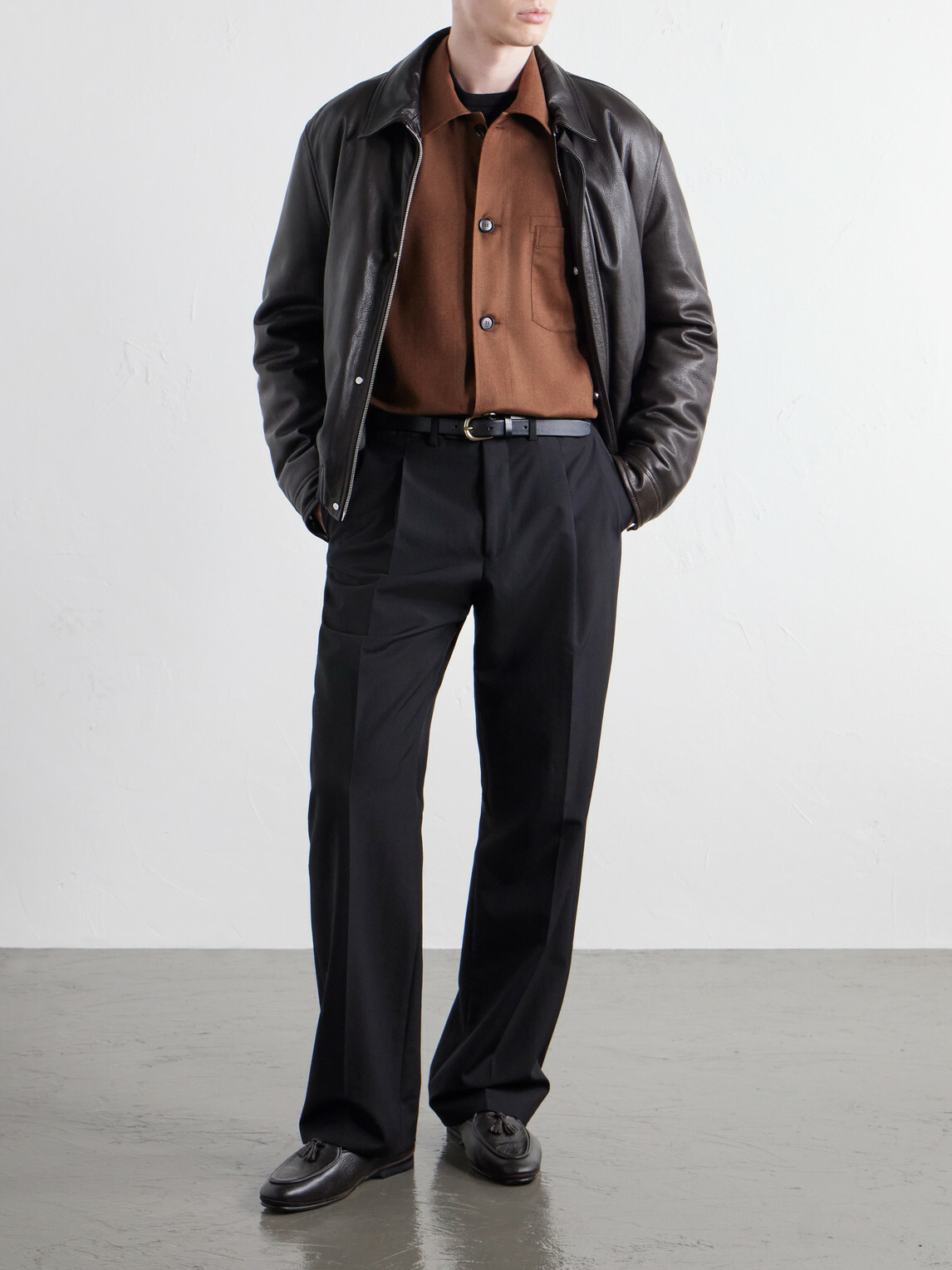 Brioni - Wool and Silk-Blend Twill Shirt - Brown
