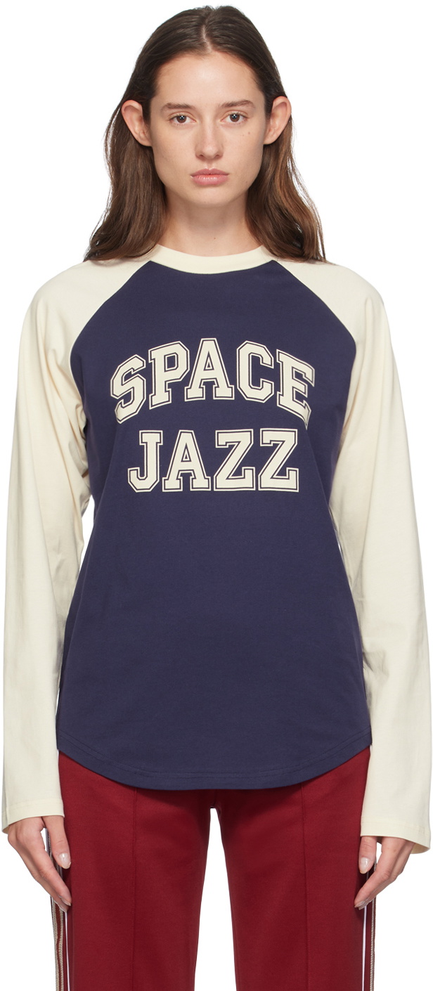 WALES BONNER SPACE JAZZ ロングTシャツ Wales Bonner Navy adidas Edition Striped V-Neck T-Shirt Wales Bonner