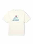 DISTRICT VISION - Garment-Dyed Printed Cotton-Jersey T-Shirt - White