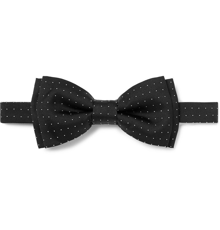 Photo: Paul Smith - Pre-Tied Pin-Dot Silk-Twill Bow Tie - Men - Black