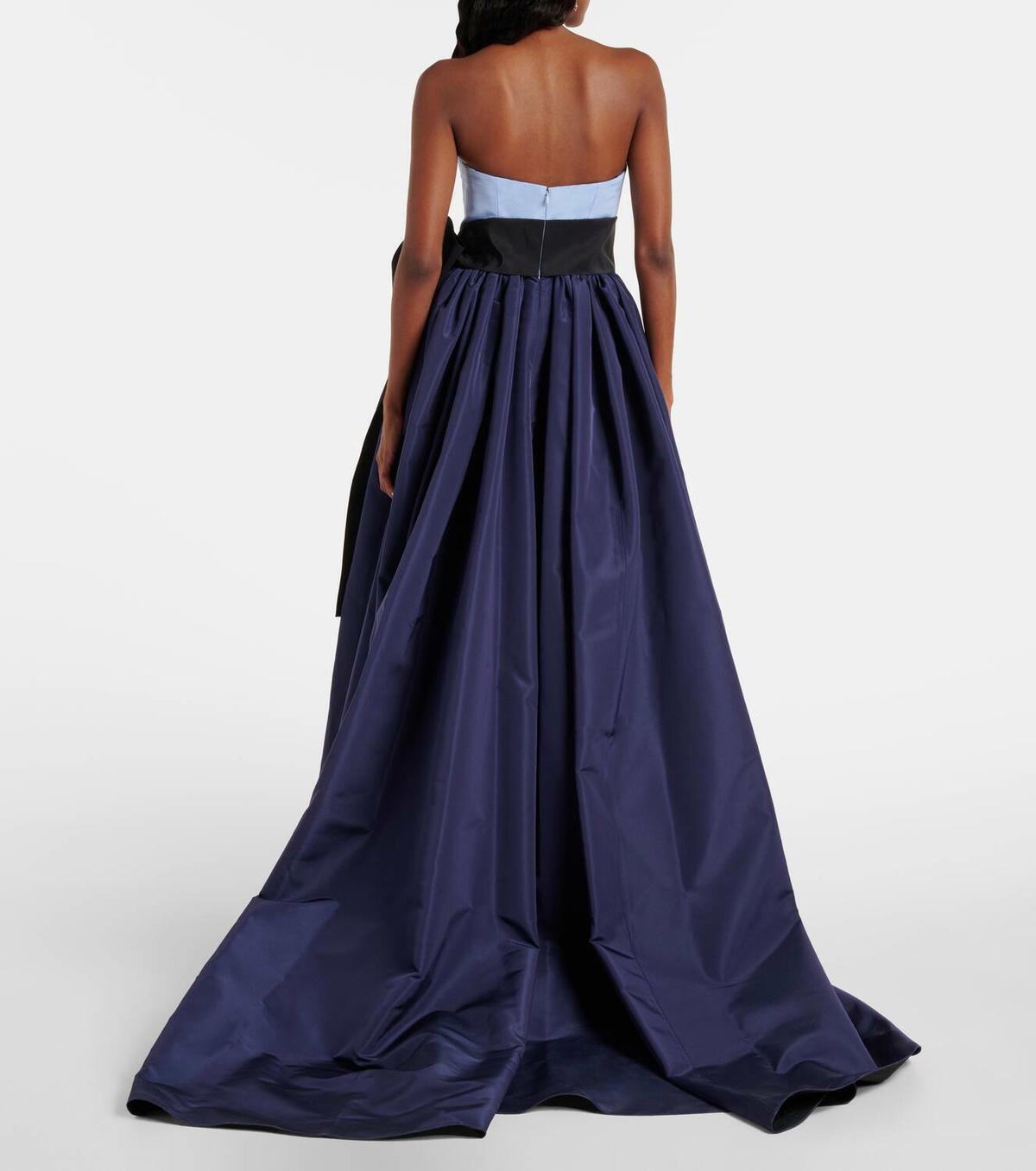 Carolina Herrera Belted silk bustier gown