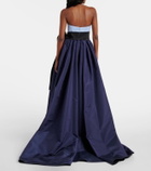 Carolina Herrera Belted silk bustier gown