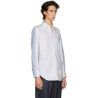 Thom Browne White and Blue Bicolor Shirt
