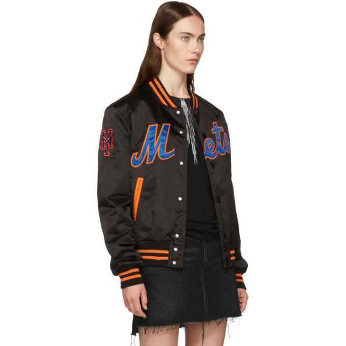 Marcelo Burlon County of Milan Black NY Mets Edition Bomber Jacket Marcelo  Burlon County of Milan