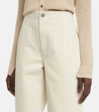 Deveaux New York - Opal high-rise straight cotton pants