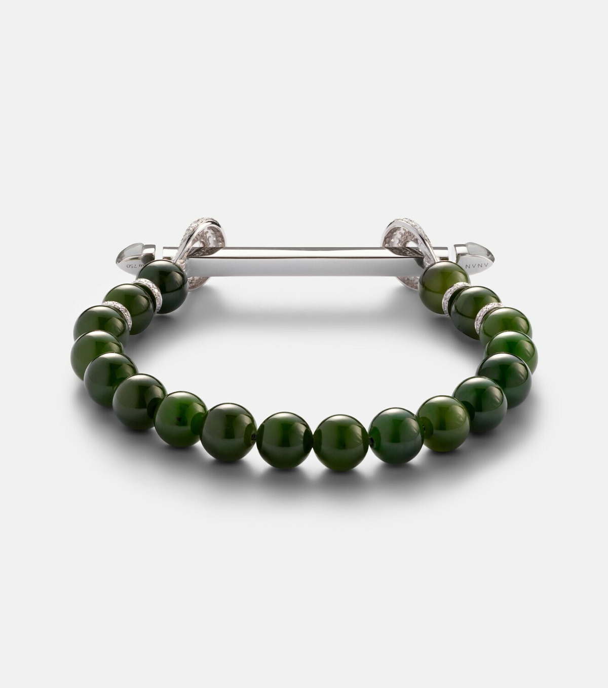 Ananya Chakra Giada 18kt white gold bracelet with diamonds and quartz