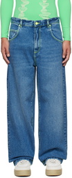 MSGM Blue Contrast Stitch Jeans