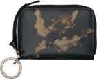 Dries Van Noten Black & Khaki Leather Card Holder