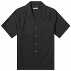 s.k manor hill Men's Aloha Vacation Shirt in Black Tropical Wool