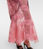 The Attico Sheer lace and mesh maxi dress