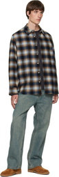 Solid Homme Navy Wool Check Shirt