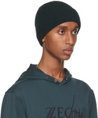 Z Zegna Green Logo Cashmere Beanie