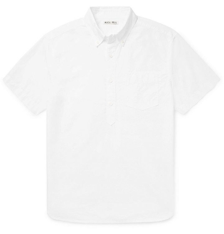 Photo: Alex Mill - Button-Down Collar Cotton Half-Placket Shirt - White