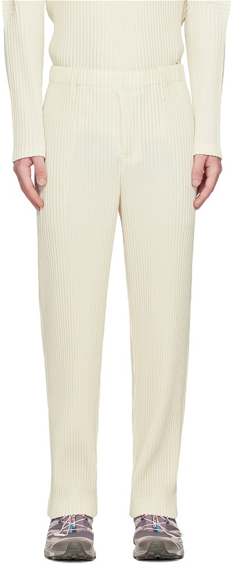 Photo: Homme Plissé Issey Miyake White Color Pleats Trousers