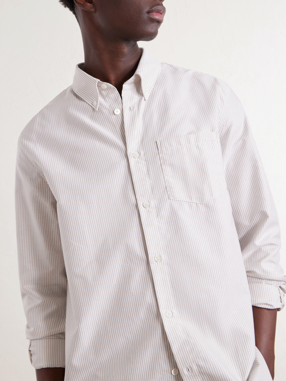 A.P.C. - Button-Down Collar Striped Cotton Shirt - Neutrals