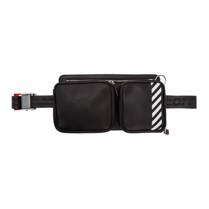 Off White Black Diag Hip Bag Off White