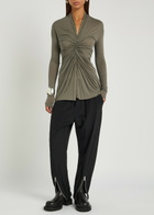 Rick Owens Radiance Ruched Jersey top Light Brown