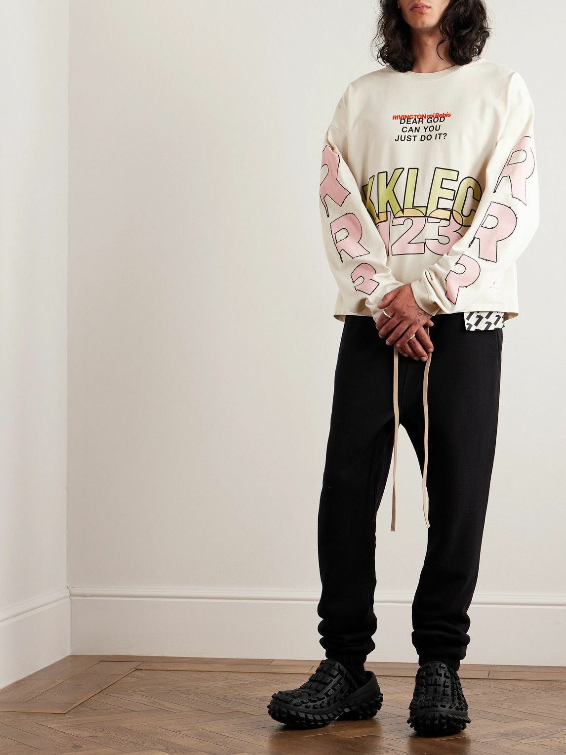 トップス RRR123 Ekklencia Printed Cotton T-Shirt Rrr123 Ekklecia Logo-print Cotton-jersey T-shirt In White