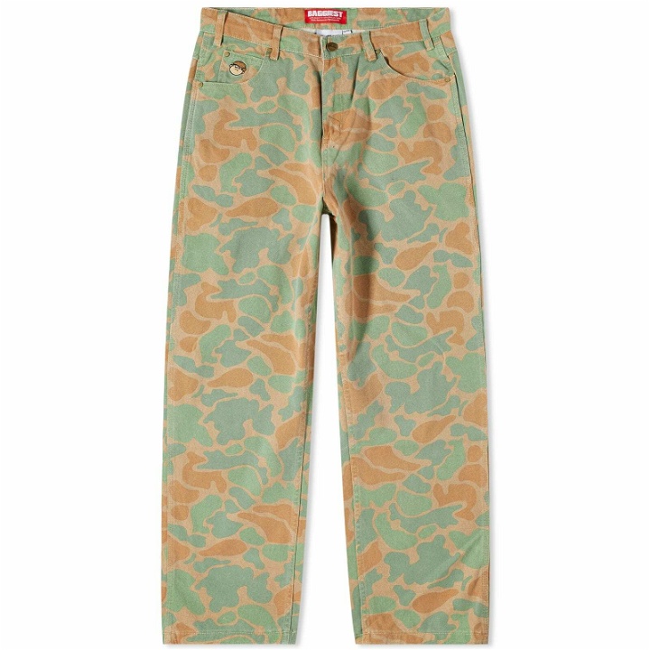 Photo: Butter Goods Men's Santosuosso Baggy Denim Jean in Washed Camo