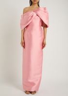 Solace London Davina One-shoulder Faille Gown Light Pink