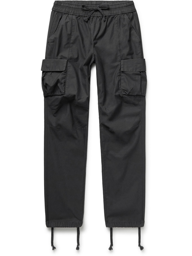 Photo: JOHN ELLIOTT - Slim-Fit Cotton Drawstring Cargo Trousers - Black - S