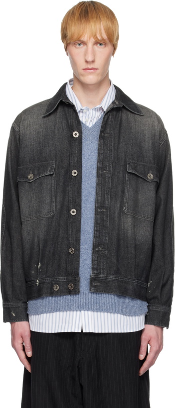 Photo: Maison Margiela Black Distressed Denim Jacket