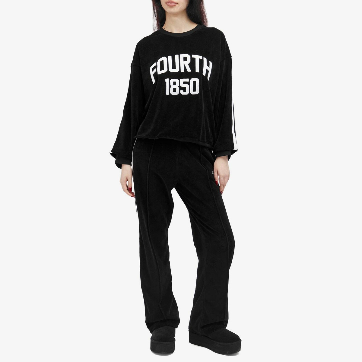 4th & Reckless Women's Cadie Velour Sweatshirt in Black