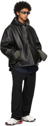 Balenciaga Black Shearling Leather Look 5 Coat