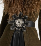 Blumarine Floral leather belt