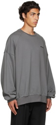 Juun.J Grey Logo Embroidered Sweatshirt