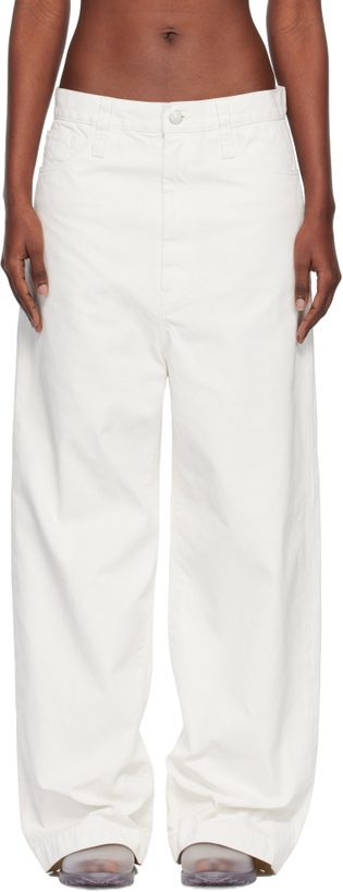 Photo: ISSEY MIYAKE White Sculptural Jeans