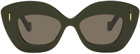 LOEWE Green Retro Screen Sunglasses