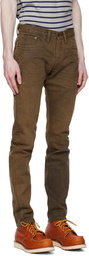 RRL Brown Distressed Jeans